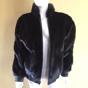 Jacket Black Mink Fur and Leather